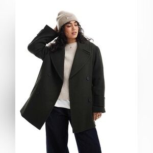 ASOS Design Oversized Twill Pea Coat